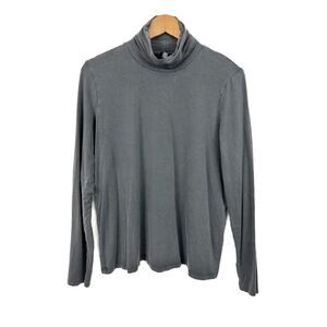 Eileen Fisher Long Sleeve Turtleneck Tencel Top Gray Size Large